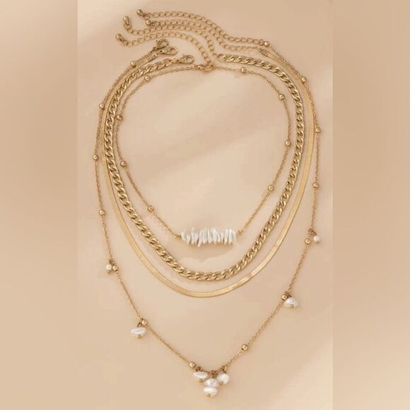 Boho pearl necklace M534 - Picture 2 of 4